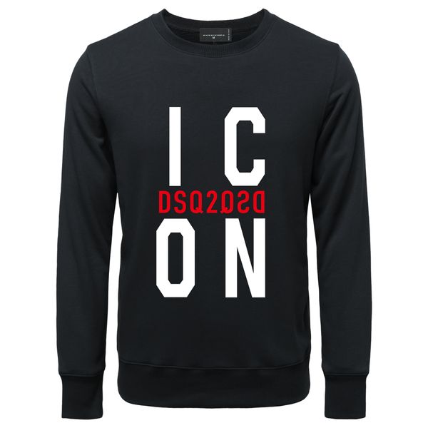 

dsq2 new men's hoodie sweater men's spring and autumn round neck long sleeve t-shirt men's fashion loose casual clothing yout, Black
