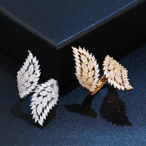 

wedding rings wholesale yayi jewelry fashion princess cut white flower cubic zirconia silver color engagement wedding party adjustable rings, Slivery;golden