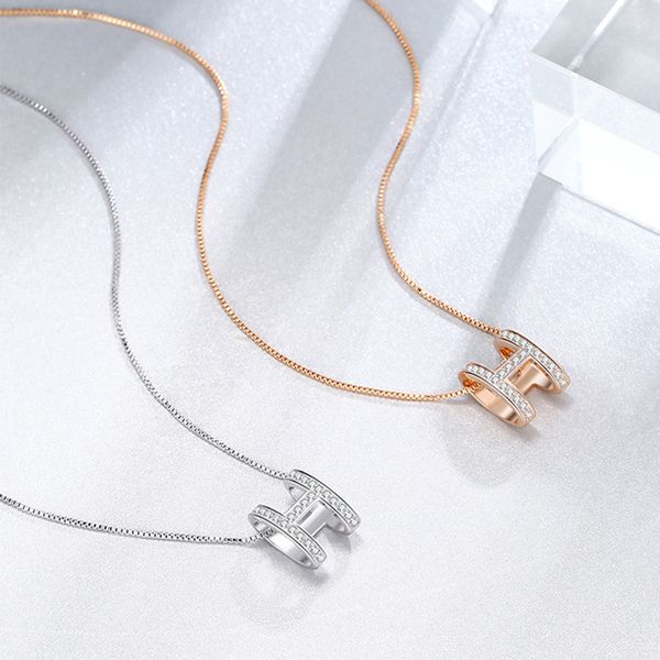 

pendant necklaces designer jewelry crystal necklace womens coloured diamond clavicle chain necklace cuba hip-hop necklace jewelry, Silver