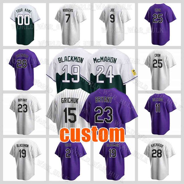 

19 charlie blackmon jersey 15 randal grichuk baseball kris bryant daniel bard colorados brenton doyle cj. cron ryan mcmahon rockies ezequiel, Blue;black