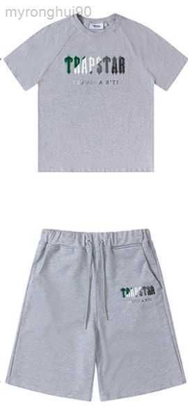 

mens trapstar shirt embroidery short outfit chenille tracksuit black cotton london streetwear s-2xl dwyr, Gray