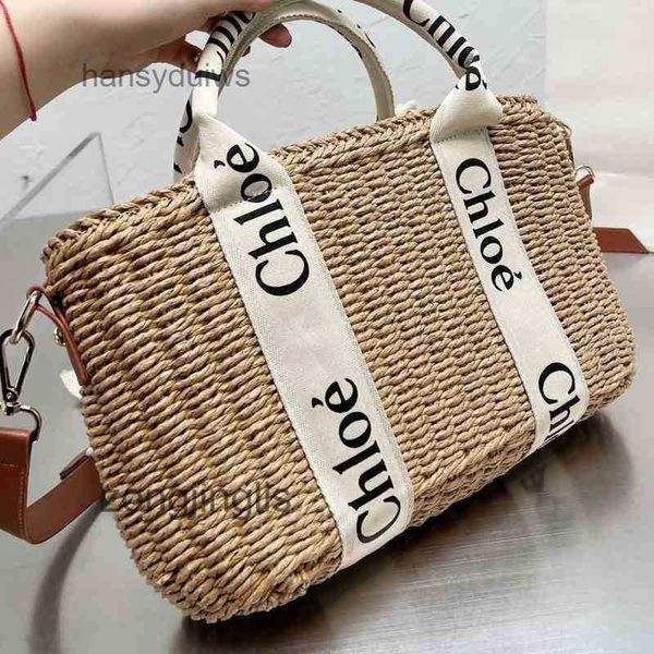 

bags outlet bag cloe designer tote handbag woody and hands leather shoulder strap straw cabbage basket and suitable for seaside jlf7