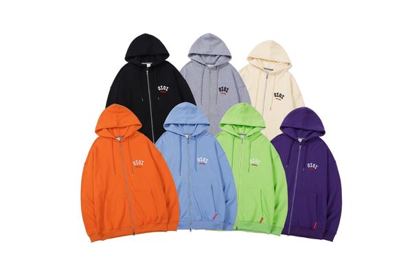 

oioi large letter printed cotton hoodie loose women's zipper sweatshirt spring and autumn extra large round neck women's hoodie 02, Black