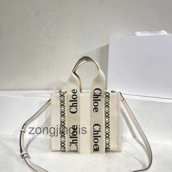 

bags outlet handbag woody tote bag letter designer cloe hands stripe canvas 2023 fashion tote portable large capacity itwk