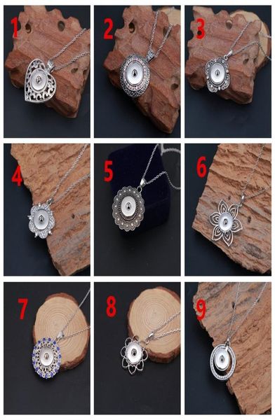

fashion charm snaps button pendant necklace 18mm ginger snap fit women and men accessories gift with stainless steel chain new diy4317616, Silver