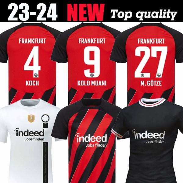 

23 24 eintracht frankfurt soccer jerseys dfb pokal final 4 koch 27 m.gotze europa kits sets lammers kostic men set shirt borre hauge 2023 20, Black;yellow