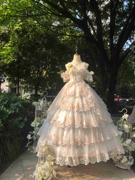 

theme costume women sweet lace floral embroidery princess wedding dresses girls cute party vestidos victorian retro lolita jsk dress japanes, Black;red