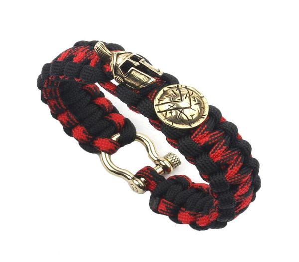 

new men bracelet sparta warrior camping outdoor survival handmade rope bracelets women bracelets jewelry gifts male bracelet9200686, Golden;silver