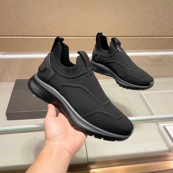 

spring and summer 2023 mens shoes fashion casual shoes zegna mens shoes fly weave breathable slip on sneakers, Black
