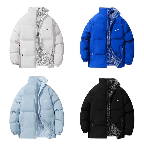 

men's winter cotton-padded jacket couples double sided wear plus size warm sports cotton-padded jacket women's asian size, Black