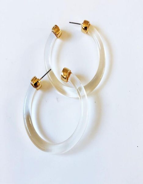 

fashion crystal white c shaped resin alloy stud earring lightweight selling elegant stud earring3546865, Golden;silver
