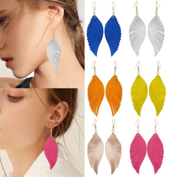 

2021 new fashion leather dangle earring womens angle wings hoop earrings wedding party jewelry gift ie916013401168, Silver