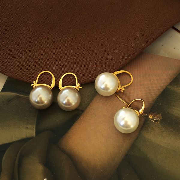 

temperament pearl earrings elegant lady gold-plated earrings ins style simple fashion earrings wedding party jewelry y23183, Golden