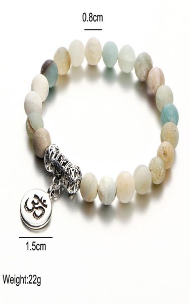 

matte amazonite stone strand bracelet yoga chakra mala bracelet lotus women men beaded charm bracelet handmade jewelry5237116, Black