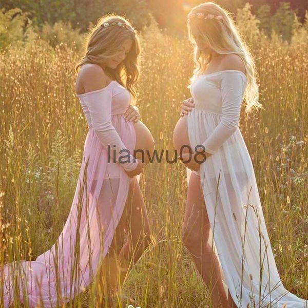 

maternity dresses maternity dress p shoot maxi maternity gown split front maternity chiffon gown maternity pgraphy props x0707, White