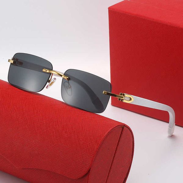 

fashion carti sunglasses new kajia wood slingsleg sunglasses frameless peach heart decorative with original box, White;black