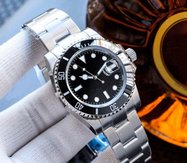 

men's watch automatic mechanical 50m waterproof luminous sapphire designer watch stainless steel three needle ceramic hour hand, Slivery;brown