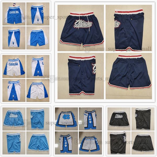 

ncaa north carolina tar heels college basketball shorts just don mitchell and ness with 4 pocket retro embroidered short, Black