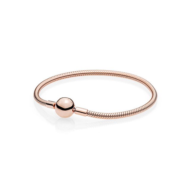 

18k rose gold snake chain bracelet for pandora moments charm bracelets designer jewelry for women men luxury bead charms bracelet with origi, Golden;silver