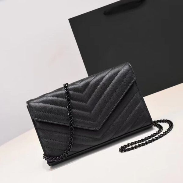 

designer envelope woc shoulder crossbody bags cassandre matelasse wallet on chain women fashion luxury genuine leather handbag black caviar