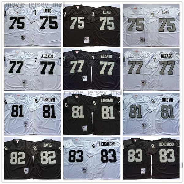 

ncaa 75th vintage football 81 tim brown jerseys mitchell&ness 77 lyle alzado 75 howie long 83 ted hendricks 82 al davis jersey college black, Black;red