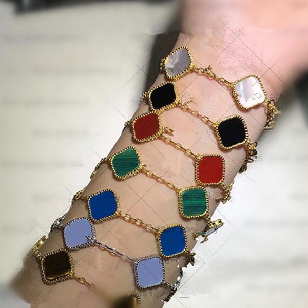 

bracelet designer for woman 4/four leaf flower bracelet chain clover bracelet classic charm gold bracelet 18k gold bracelet fashion party th, Black