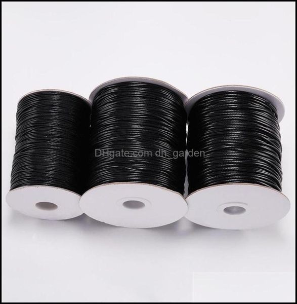 

10mlot dia 05mm2mm black waxed cotton cord thread string strap necklace rope for jewelry making supplies whole 1531 drop de4912416, White;red
