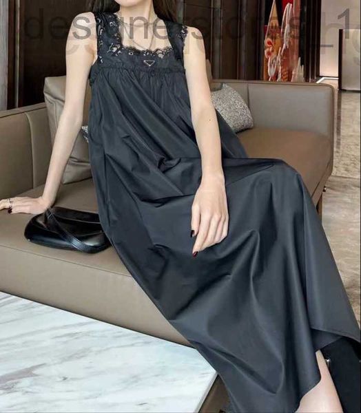 

basic & casual dresses designer women's casual dress inverted triangle lace suspender black girl party skirt summer fashion loose tempe, Black;gray