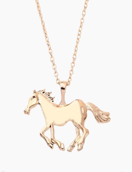

new fashion jewelry horse pendant necklace for women ladies silver gold plated girl mom gift 4713373