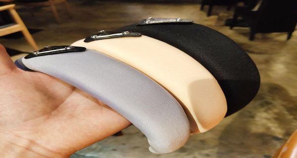 

dhl sponge headband hairband designer for women 7 colors hair accessories vintage pure colors rubber band girls6603915, Silver