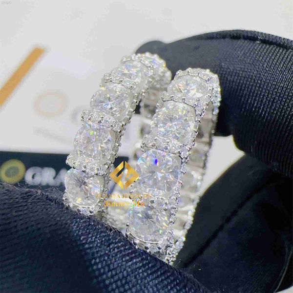 

solid silver gra certificates 925 sterling silver iced out bridal ring jewelry 4.25mm vvs1 moissanite engagement eternity ring