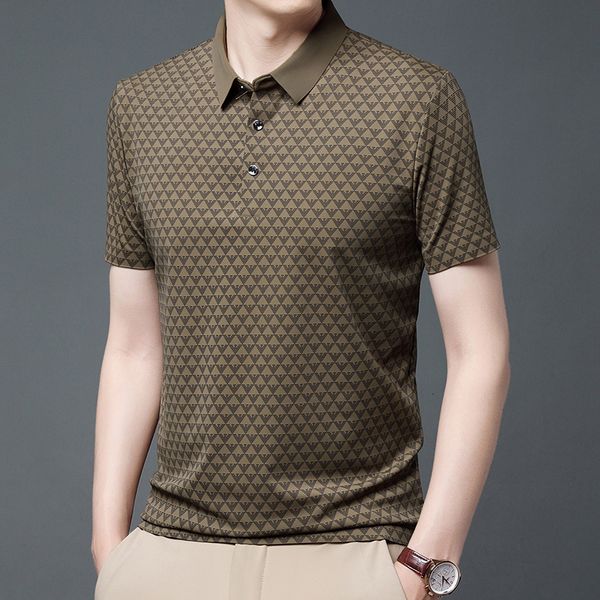 

men's polos mens casual lapel t-shirt summer thin slim fit good quality figure polo shirts breathable soft business polos 230706, White;black