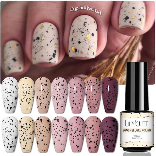 

nail polish lilycute 7ml solid eggshell gel polish semi permanent gel nail polish lamp varnish soak off uv gel nail art manicure coat 230706