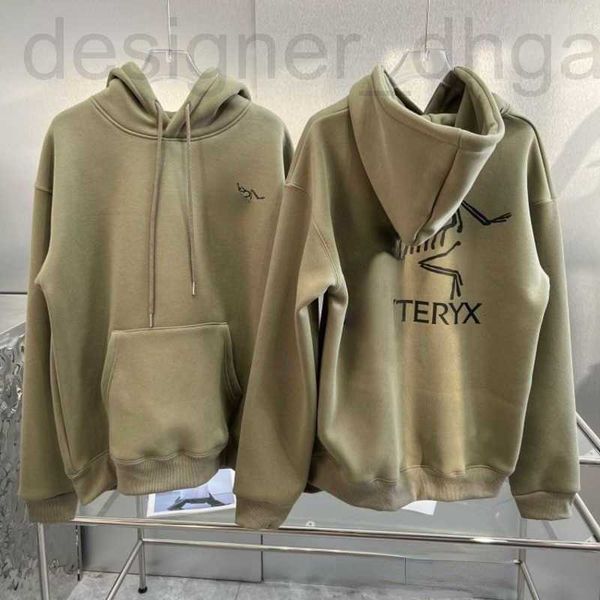 

men's hoodies & sweatshirts designer winter hoodie men thickened wool hooded sweater arc hoodies couple fleece pullover sweaters olive, Black