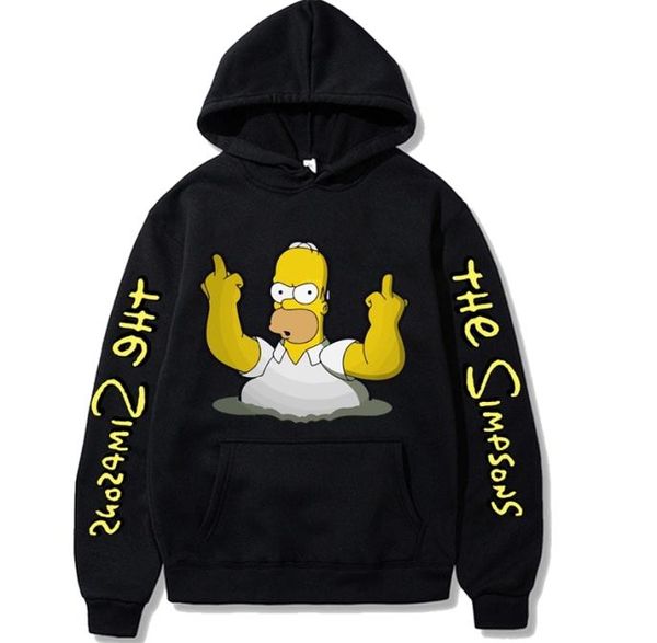 

2020 simpsons hoodies streetwear the simpson sweatshirt men fashion autumn winter hip hop hoodie pullover2727627, Black