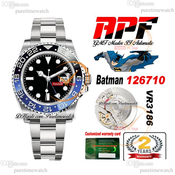 

apf batman gmt ii vr3186 vr3285 automatic mens watch blue ceramic bezel black dial 904l oystersteel bracelet super edition reloj hombre same, Slivery;brown