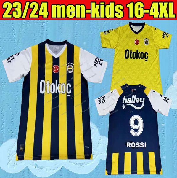 

23 new 24 fenerbahce soccer jerseys 2023 2024 rossi arda guler batshuayi fenerbahce home yellow 3rd away tufan samatta perotti h third 20 20, Black;yellow
