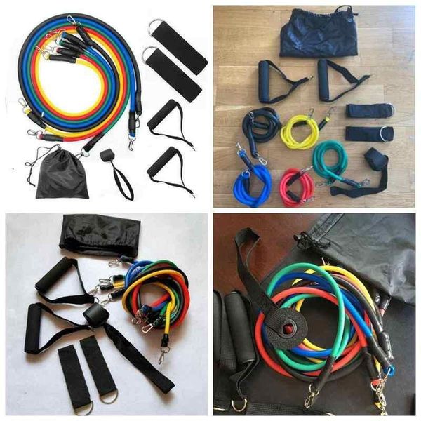 

outdoor sports latex resistance bands workout exercise pilates yoga crossfit fitness tubes pull rope 11 pcs/set