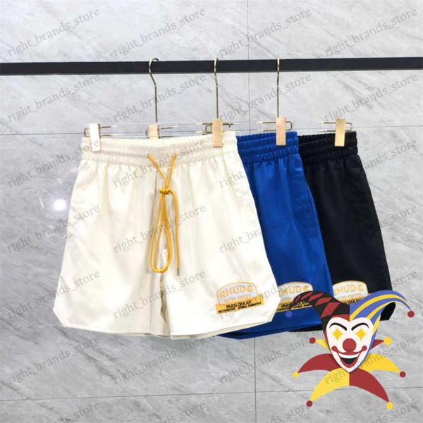 

men's shorts men women irregular letter classic rhude shorts pocket simple breeches inside mesh with tags t230707, White;black