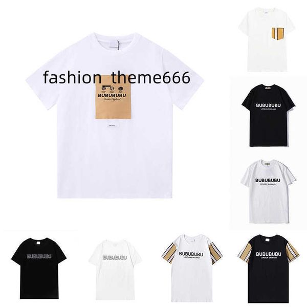 

2023 fashion burberys t shirts mens women designers t-shirts tees apparel man s casual chest letter shirt luxurys clothing street shorts sl, White;black