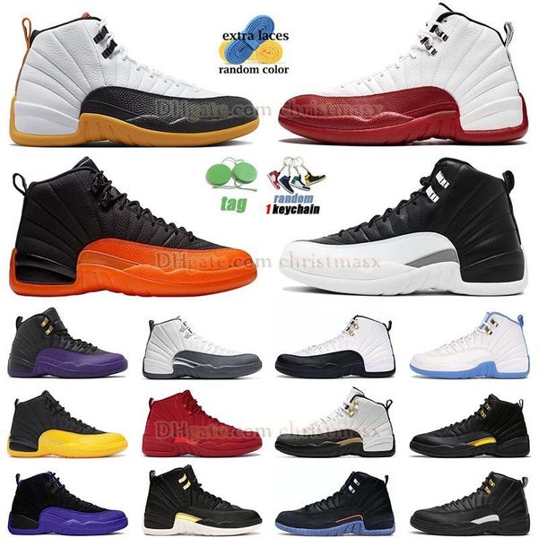 

designer men women jumpman 12s basketball shoes brilliant orange 12s cherry stealth grey floral black taxi university blue utility field pur