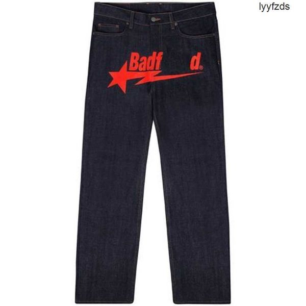 

2023 designer mens jeans university y2k badfriend hip hop letter printed black pants men women fashion casual rock wide foot baggy trouser s