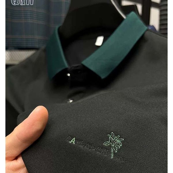 

mens polos dyxue highend summer cotton lapel embroidery korean fashion cool business polo shirt casual brand shortsleeved m3xl 230706, White;black