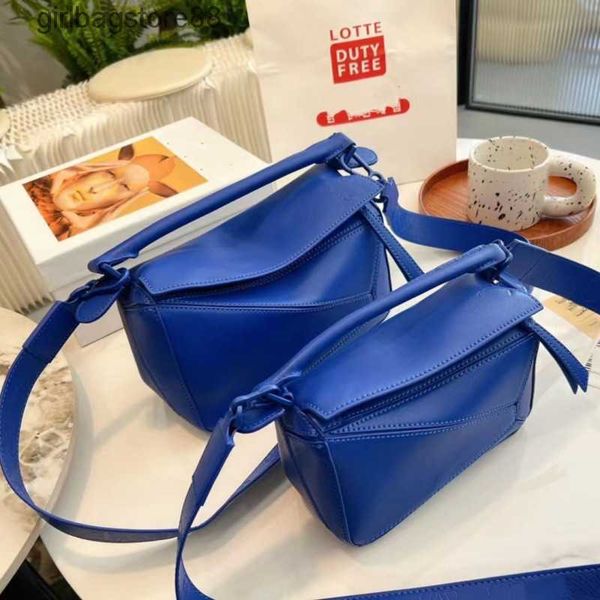 

spliced 2023 shoulder girl women's bag geometry designer leather cool wide loewsbag strap bags puzzle summer handbag single crossbody y