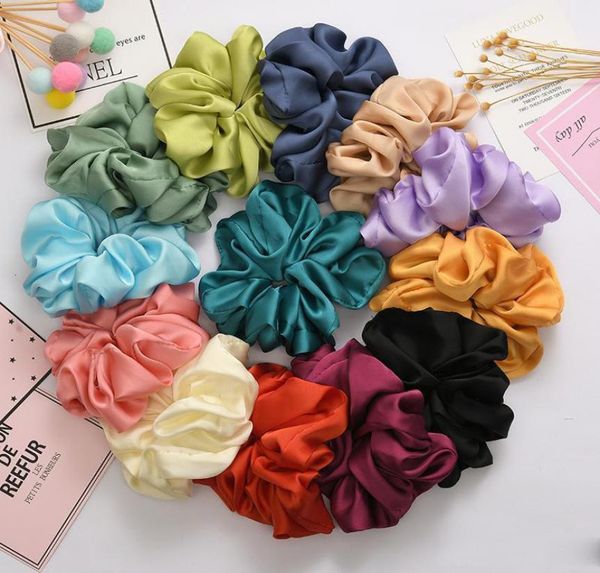 

new large fashion scrunchies ponytail soft hair accessories for women girls vintage big popular elastic hairband headband8916436, Golden;silver