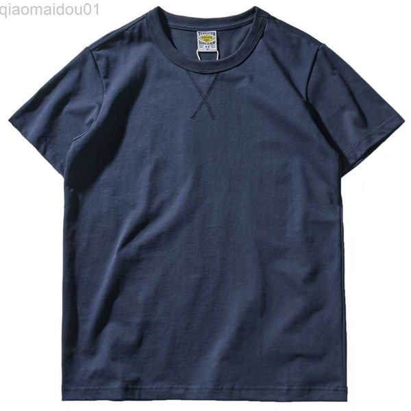 

men's t-shirts heavyweight cotton short-sleeved t-shirt round collar loose men's solid color base shirt spring summer 2023 new sty, White;black