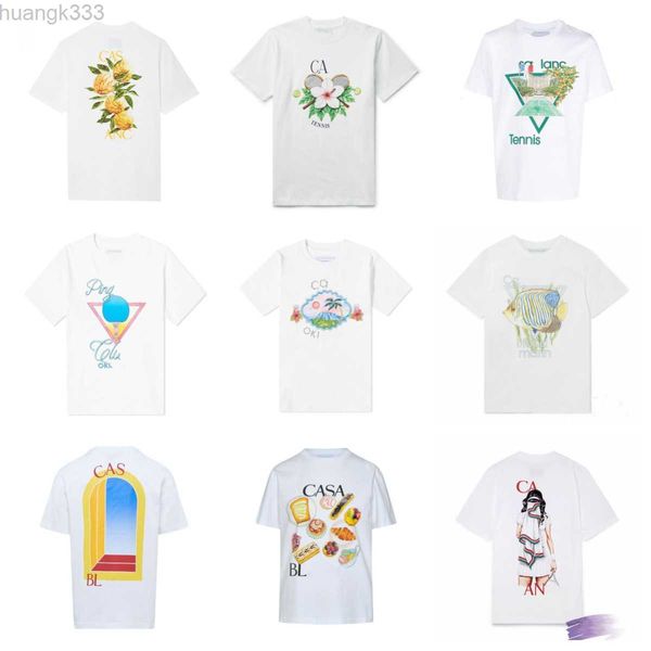 

fashion designer men's t-shirt casa all-in-one printed couple short sleeve t-shirt series, White;black