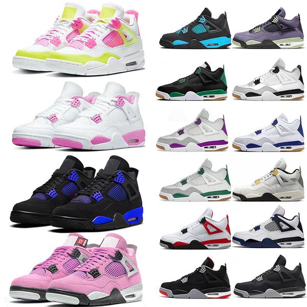

new jumpman 4s 4 basketball shoes fire red university blue military black cat sail cement hyper royal motorsport white cement lightning men
