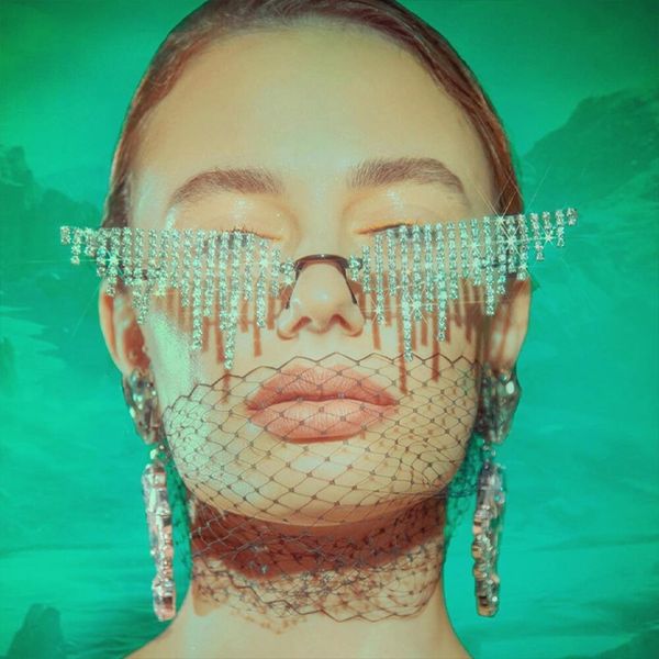 

face chainrhinestone accessories ball mysterious fringe eye frame music festival full diamond jewelry facechain designer jewelry, Silver