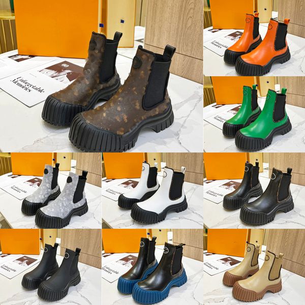 

designer women boots ruby flat ranger boots cowhide leather ankle boot platform chelsea booties light rubber outsole beaubourg motorcycle kn, Black